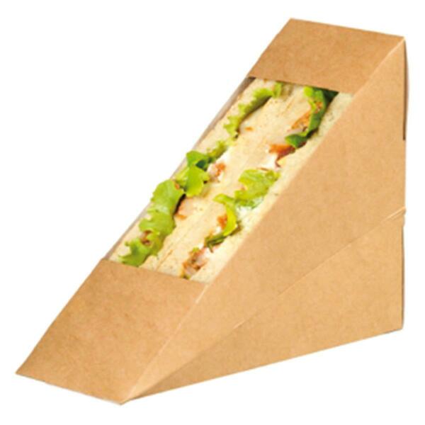 Packnwood Kraft Sandwich Wedge Box with Window - 4.84 x 2.05 x 4.84 in. 209KCK5212